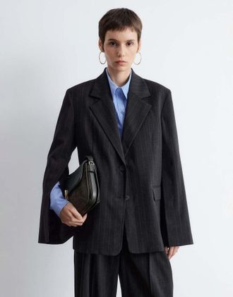 & Other Stories Blazer grigio raccolto sul retro in coordinato