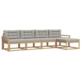 vidaXL Conjunto De Sof&aacute;s De Exterior 4 Pcs Blanco Y Gris Claro Vidaxl