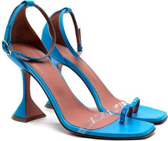 Amina Muaddi Blue Oya Heeled Sandals Size 37