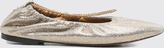 Stella McCartney Metallic Mesh Ballet Flats in Crackled Faux Leather