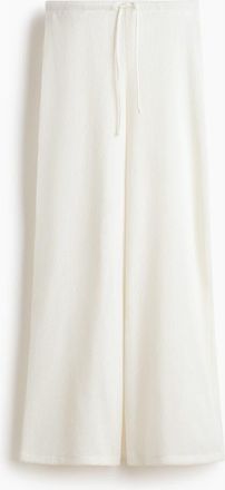 H&M Knitted Drawstring Trousers in Cream at Nordstrom, Size Xx-Large
