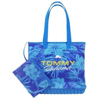 Tommy Bahama Water-Repellent Tote with Pouch Tropical Floral Print in Turquoise at Nordstrom
