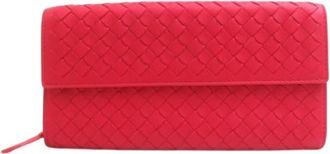 Bottega Veneta Pre-owned Long wallet (bi-fold) - Dames - Vintage Accessoires - Rood - ONE Size - Leer - Vintage