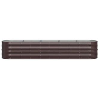 Berkfield Home Garden Raised Bed Powder-coated Steel 368x80x68 cm Brown | Size: 368 x 80 x 68 cm