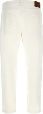 Brunello Cucinelli Garment-Dyed Cotton Jeans - White