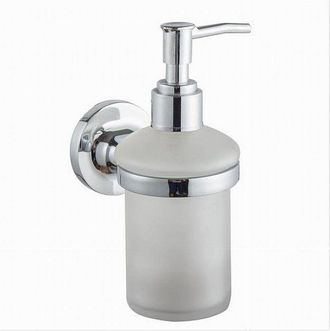 Trade Shop Trade Shop - Dosificador De Jab&oacute;n L&iacute;quido De Pared Acero Cristal Esmerilado 79805