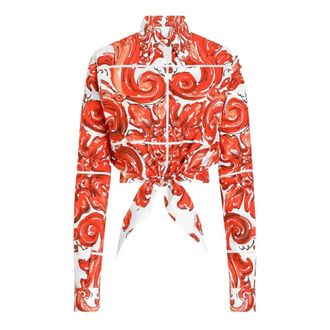 Dolce & Gabbana Dames, Blouses & Shirts, Oranje, Maat: S Katoen