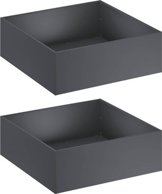 vidaXL Macetero De Jard&iacute;n 2 Uds. Gris Antracita 40 X 40 X 20 Cm Vidaxl