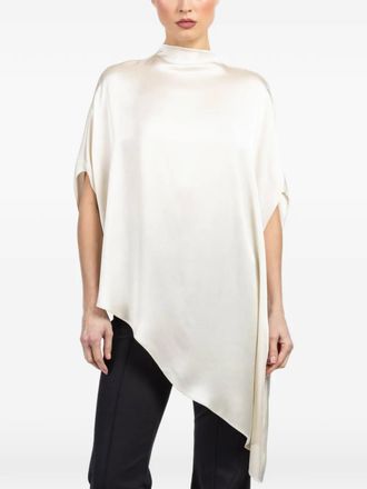 Sally Lapointe Blouse met asymmetrische zoom - Beige