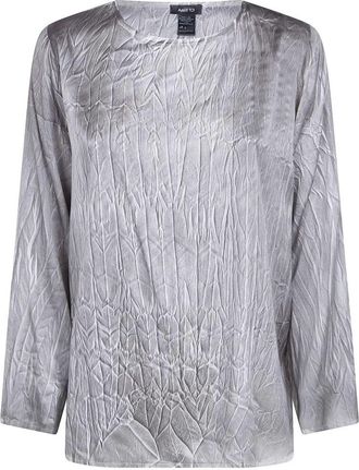 Avant Toi Crumpled Effect Stretch Silk Blouse