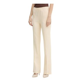 Twinset Broeken, Dames, Beige, XL, Polyester, Broek met elastische tailleband