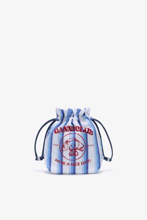 Ganni Blue Striped Paris Club Pouch