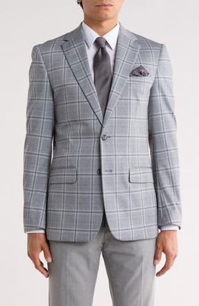 Duchamp Slim Fit Plaid Knit Sport Coat in Grey at Nordstrom Rack, Size 36 Regular