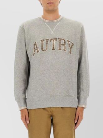 Autry ribbed hem long sleeve crew neck sweater