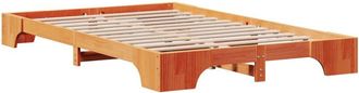 vidaXL Bed Frame Wax brown 197 x 147 x 17 cm Solid pine wood Vidaxl