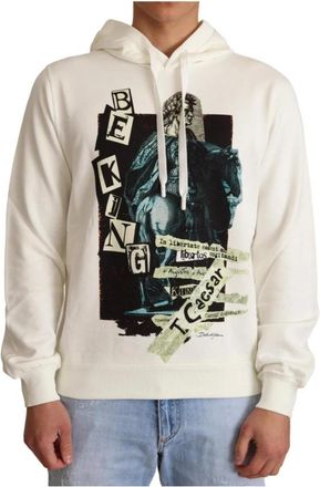 Dolce & Gabbana Hombre, Sudaderas, Blanco, Talla: L