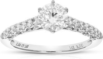 Vir Jewels 1.30 cttw Lab Created Diamond Engagement Ring in 14K White Gold Prong Set Round
