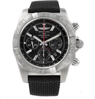 Breitling Pre-owned Breitling Chronomat B01 Chronograph Automatic Chronometer Black Dial Mens Watch AB0110
