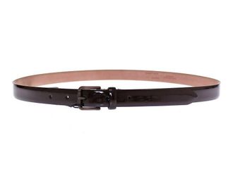 Dolce & Gabbana Womens Leather Logo Belt Brown