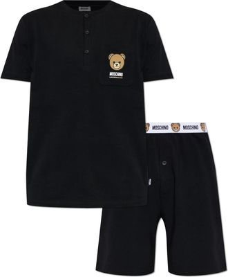 Moschino Tweedelige pyjama set - Heren - Pyjama - Zwart - 2XL - Tweed - Nachtkleding