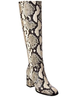 Stuart Weitzman Nola Snake-Embossed Leather Knee-High Boot