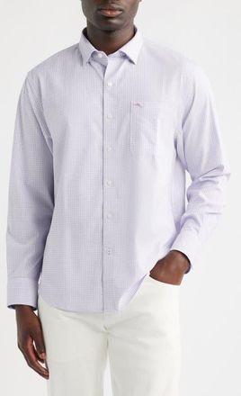 Tommy Bahama Sarasota Stretch Ventura Bay Textured IslandZone Button-Up Shirt in Classic Lavender at Nordstrom, Size Xxx-Large