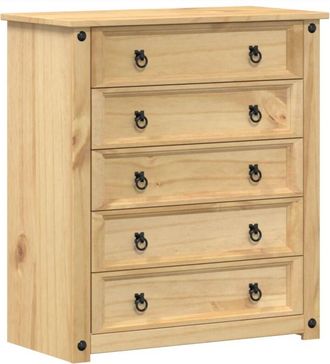 vidaXL Cómoda cajonera Corona madera maciza de pino 80x40x89 cm Vidaxl