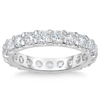 Pompeii3 2 Ct Moissanite Eternity Ring Womens Wedding Band 14k White Gold