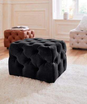 HOME AFFAIRE Polsterhocker »Kalina« mit klassischer Chesterfield-Knopfheftung, passend zur Serie Kalina