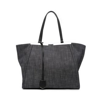Fendi Pre-owned Tote Bags, female, Black, Size: ONE SIZE Pre-owned Structured Denim Tote Bag
