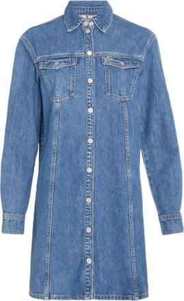 Tommy Hilfiger Klassieke Casual Denim Jurk - Dames - Shirt Kleedjes - Blauw - XS - Denim - Kleedjes