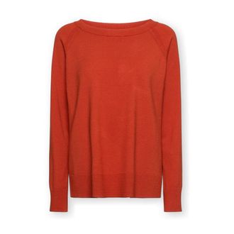 Elena Miro Truien & Vesten, Dames, Oranje, M, Polyester, Viscose Ronde Hals Trui