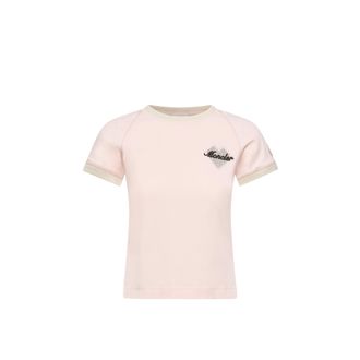 Moncler Moncler Heart Logo Cotton T-shirt, Women, Pink, Size: Xl