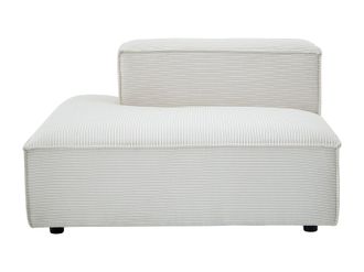 Vente-Unique Chaise longue sinistra in velluto a coste beige - RUZOLO