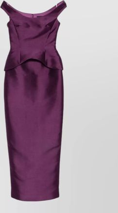 Solace London off-shoulder short-sleeve peplum maxi dress
