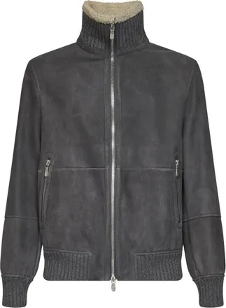 Brunello Cucinelli Shearling Jacket - male - Brunello Cucinelli - Leather Jackets - Gray - L - Jackets