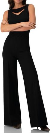 Ivonne Sleeveless Round Neck Jumpsuit in Black at Nordstrom, Size 14