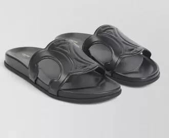 Celine triomphe slide sandal vegetable tanned calfskin