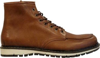 Firetrap Heren enkellaarzen met vleugelvorm, van leer en met contrasterende zool (Tan)