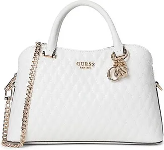 Guess Betula Satchel Satchel Womens Handbags White, Polyurethane