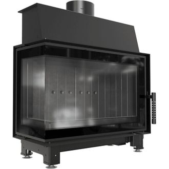Kratki Kamineinsatz aus Stahl KRATKI SIMPLE links 6 kW &Oslash; 150 schwarz Verkleidung