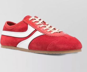 Dries Van Noten suede low top sneakers contrast stripe rubber