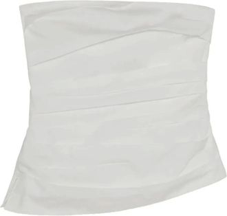 SIMKHAI Tops, Dames, Wit, S, Katoen, Emerson Ruched Bustier Top