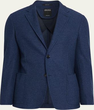 Ermenegildo Zegna Mens Cotton Jerseywear Patch-Pocket Blazer