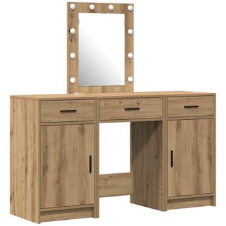 vidaXL Mesa De Tocador Con Caj&oacute;n 3 Pcs Marr&oacute;n 50 X 41 X 135 Cm Vidaxl