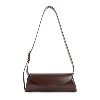 Jil Sander Dark Heart Leren Cannolo Tas - Dames - Tassen - Grijs - Maat: ONE Size Leer