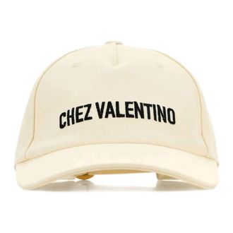Valentino Garavani Chez Valentino Hat - Heren - Petten - Wit - 58 CM - Katoen - Accessoires