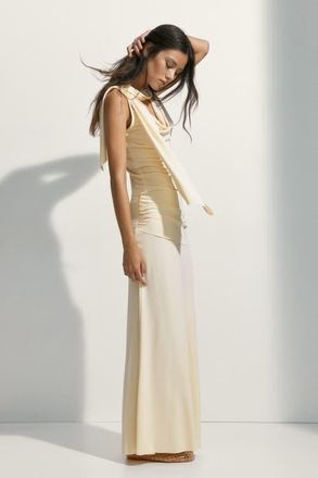 H&M Draped maxi skirt in Light Yellow at Nordstrom, Size X-Small