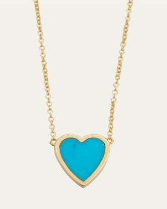Jennifer Meyer 18k Mini Inlay Heart Necklace
