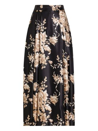 Dolce & Gabbana floral-print pleated midi skirt - women - Silk - 42 - Black